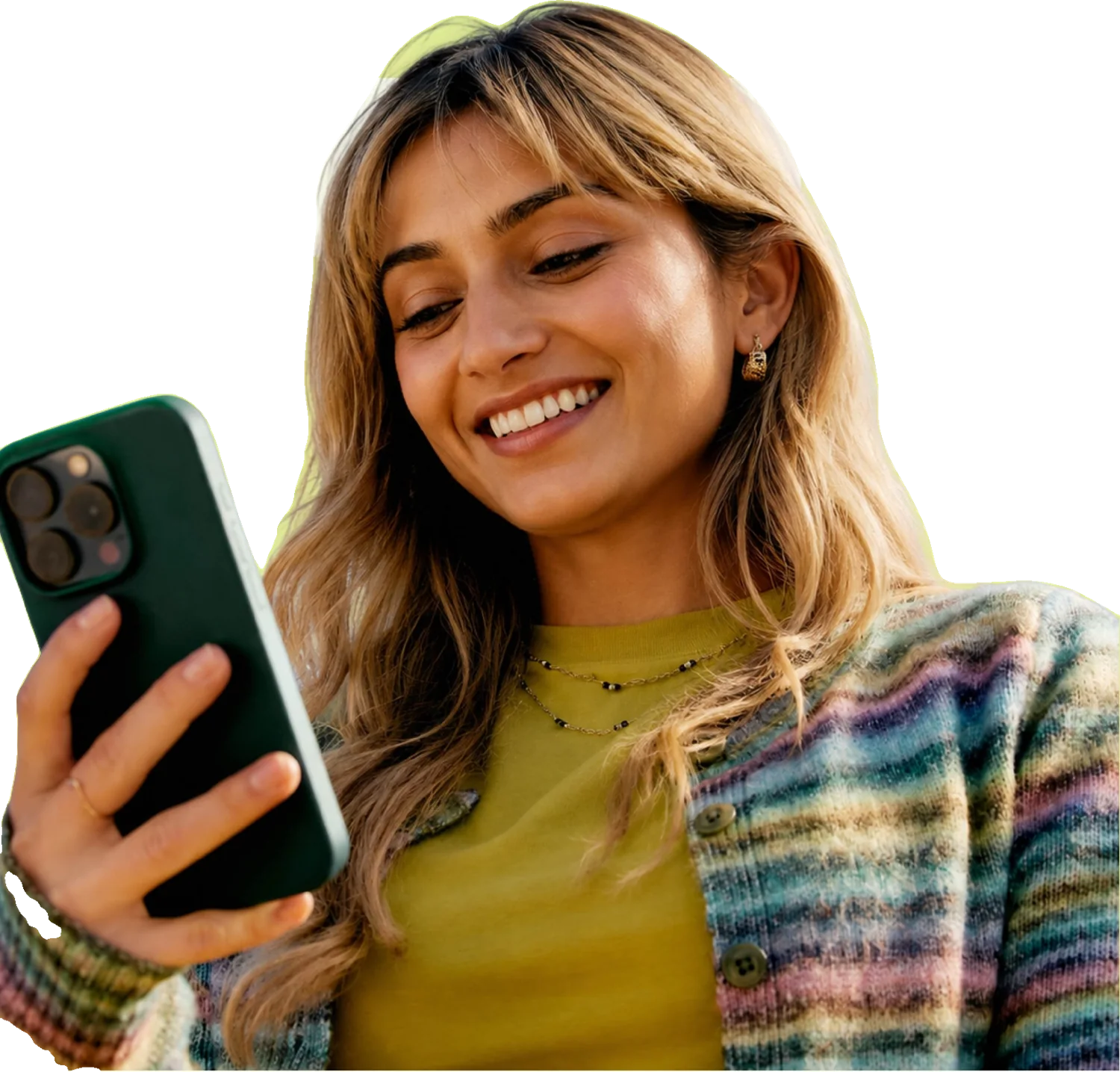 Owner checking Slotwise on her phone