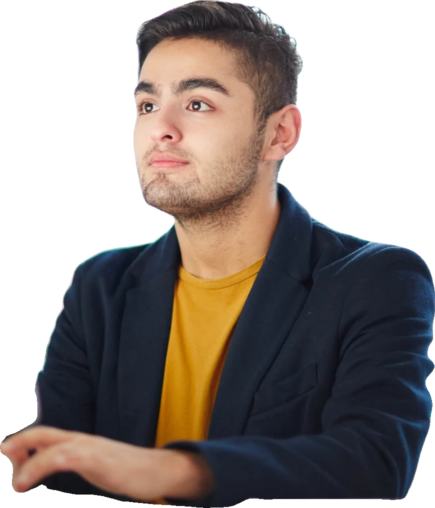 Owner thinking at his desk